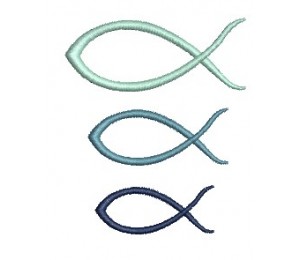 Stickdatei - Kreuz Wasser Fisch